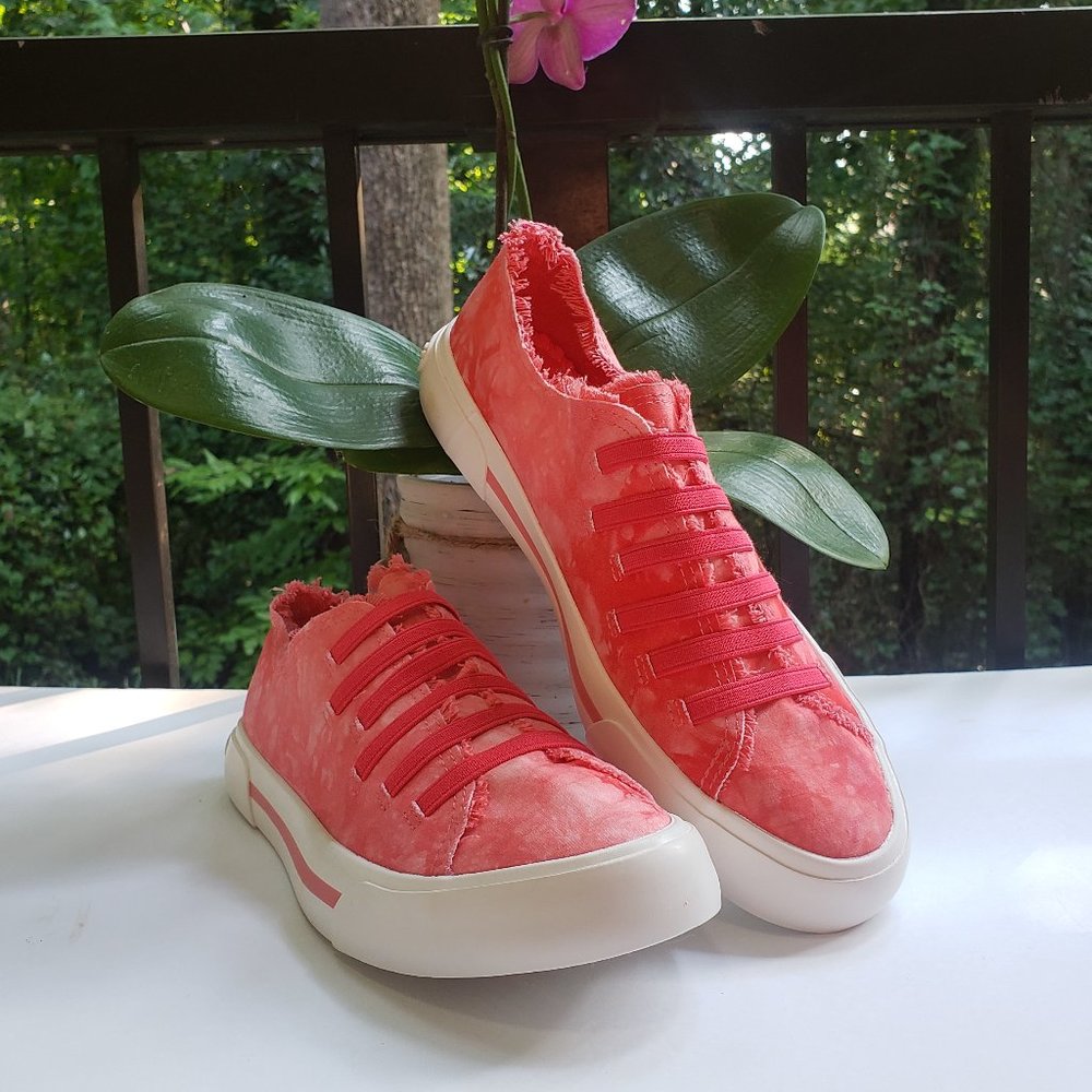 ROCKET DOG Jokes Tie Dye Sneakers in Melon Pink Cotton Size 7.5 NWT Brand New